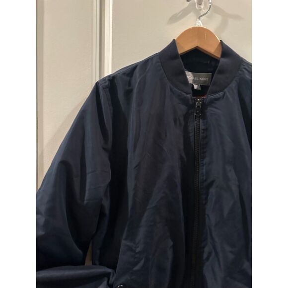 Michael Kors Midnight Blue Men's Zipper Down Bomber Style Jacket Size M - Picture 3 of 10